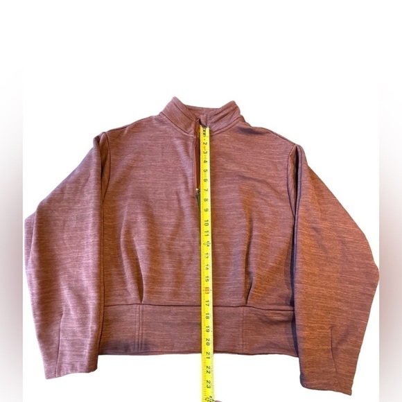 Athleta Sweatshirt Mahogany Heather Altitude Half Zip Polartec Womens Medium - Picture 11 of 14